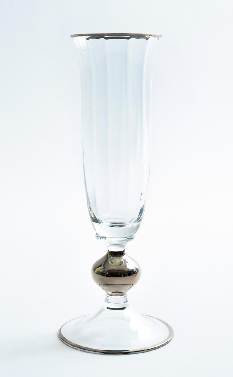 Art Deco Barware Crystal Flute Service / 8 People 3