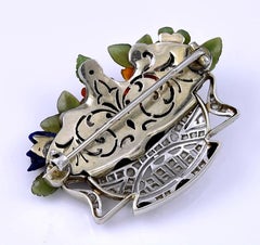 Art Deco Basket of Flowers Brooch
