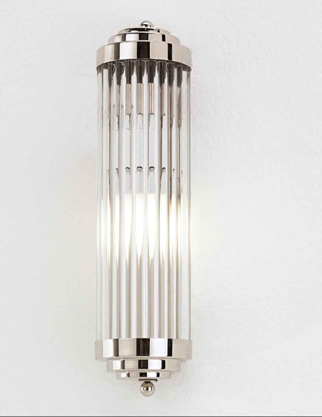 Hand-Crafted Art Deco  Nickel Brass Sconce For Sale