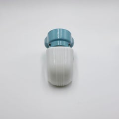 Art Deco Bathroom Sconce in Porcelain and Milk Glass