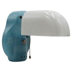 Art Deco Bathroom Sconce in Porcelain and Milk Glass
