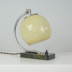 Art Deco Bauhaus Bakelite and Opaline Table Lamp, 1930s