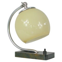 Art Deco Bauhaus Bakelite and Opaline Table Lamp, 1930s