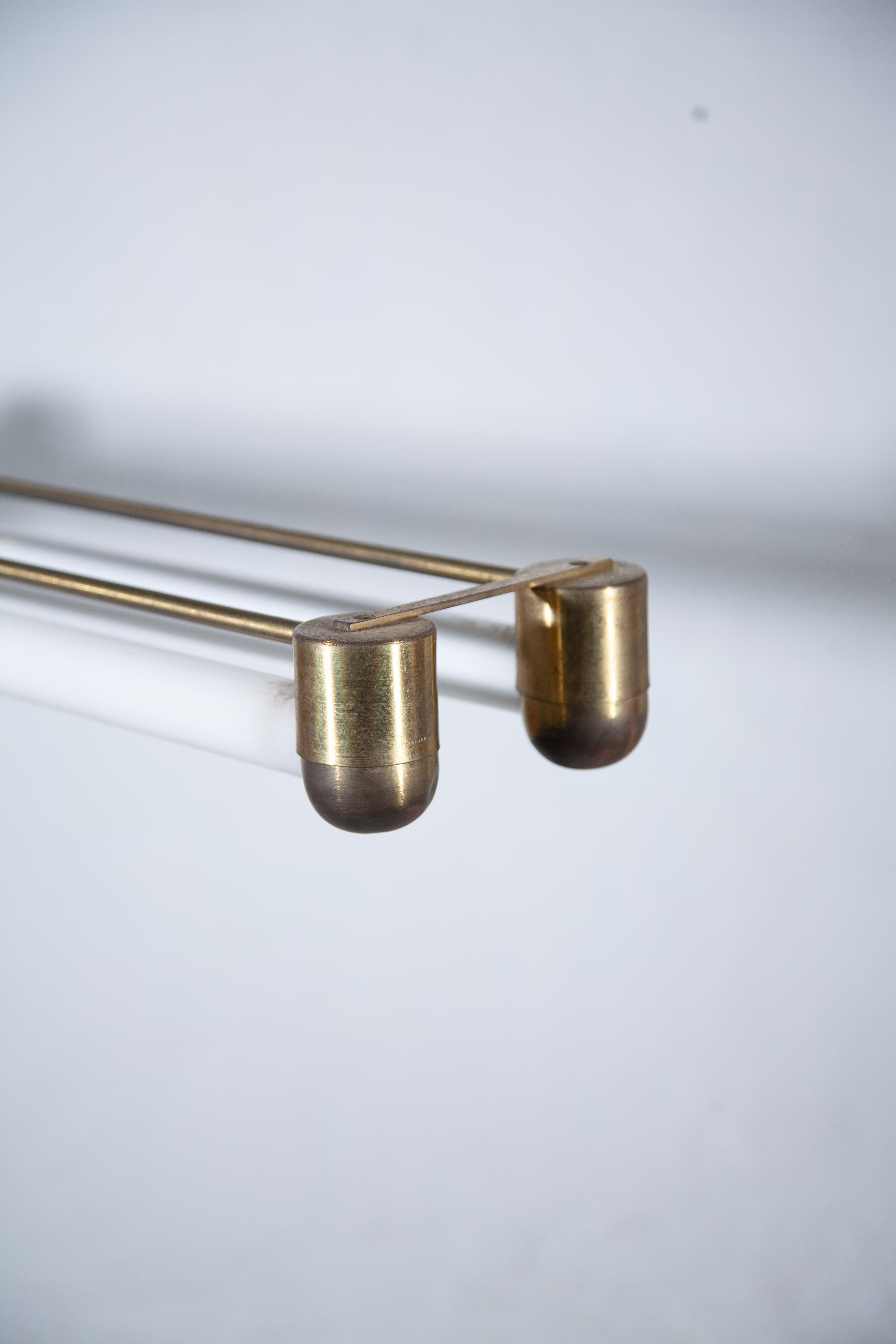Art Deco Bauhaus Brass, Two Tubes Counterbalance Pendant  Lamp, 1930s, Germany For Sale 3