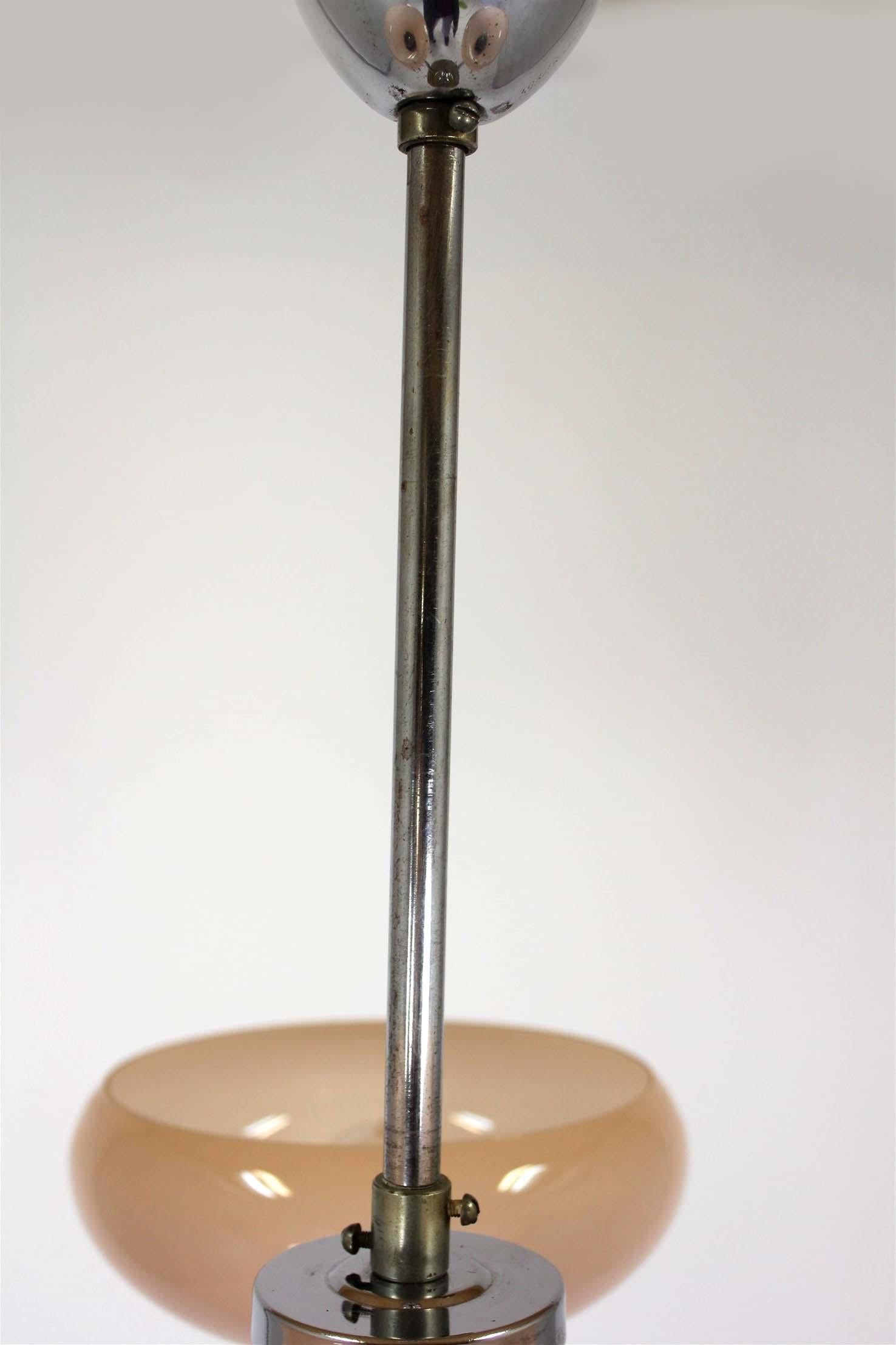 Art Deco Bauhaus Chrome Chandelier from Napako, Czechoslovakia, 1940s For Sale 5