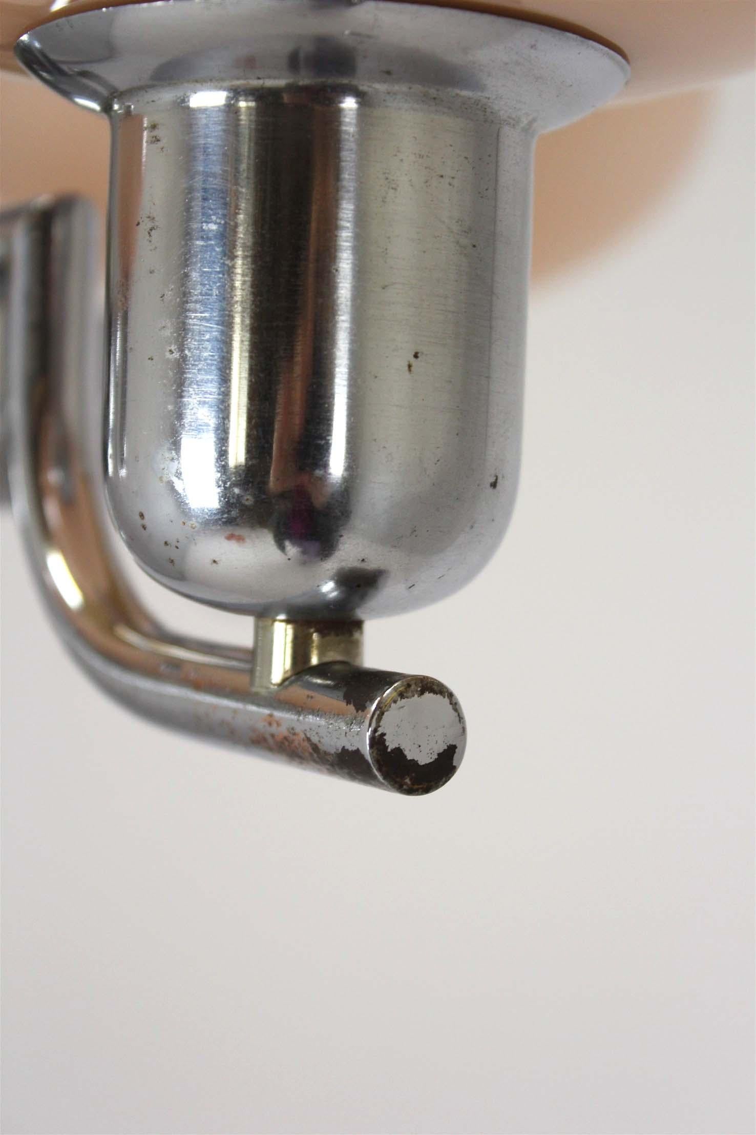 Art Deco Bauhaus Chrome Chandelier from Napako, Czechoslovakia, 1940s For Sale 2