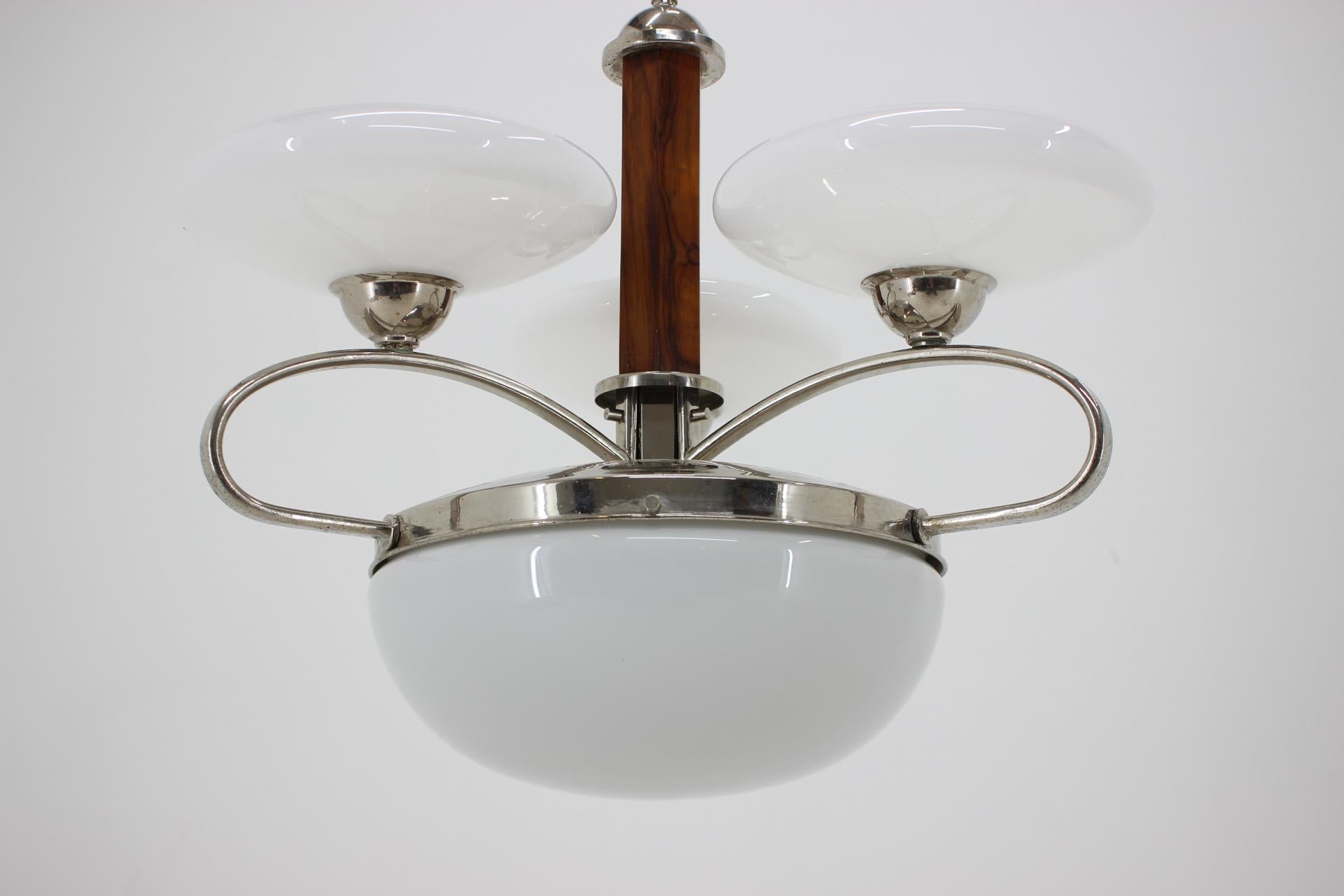 Metal Art Deco Bauhaus Chrome Pendant, 1930s