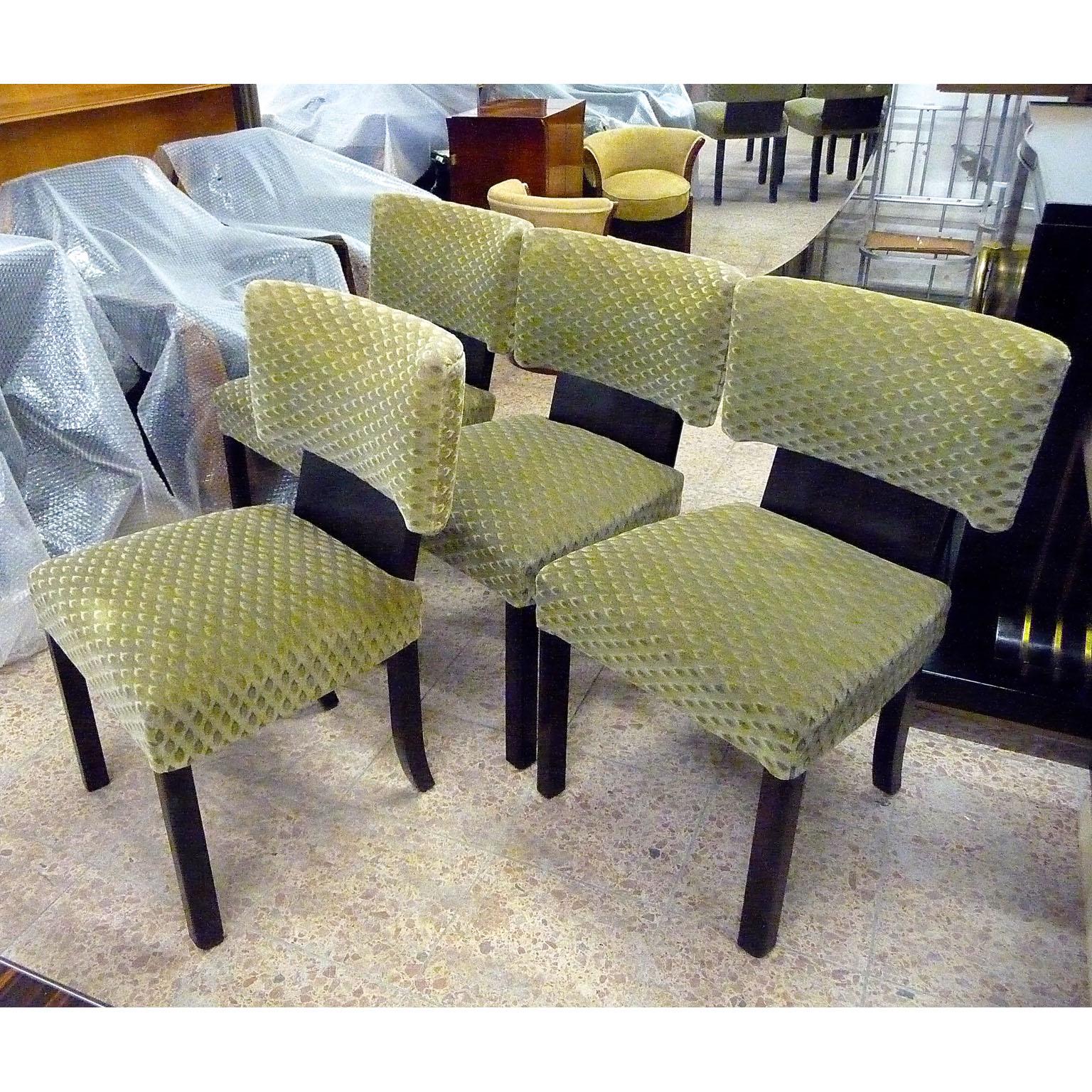 Mid-20th Century Art Deco Bauhaus Dining Chairs, Set of Four, Bruno Paul Design, Germany, 1930s
