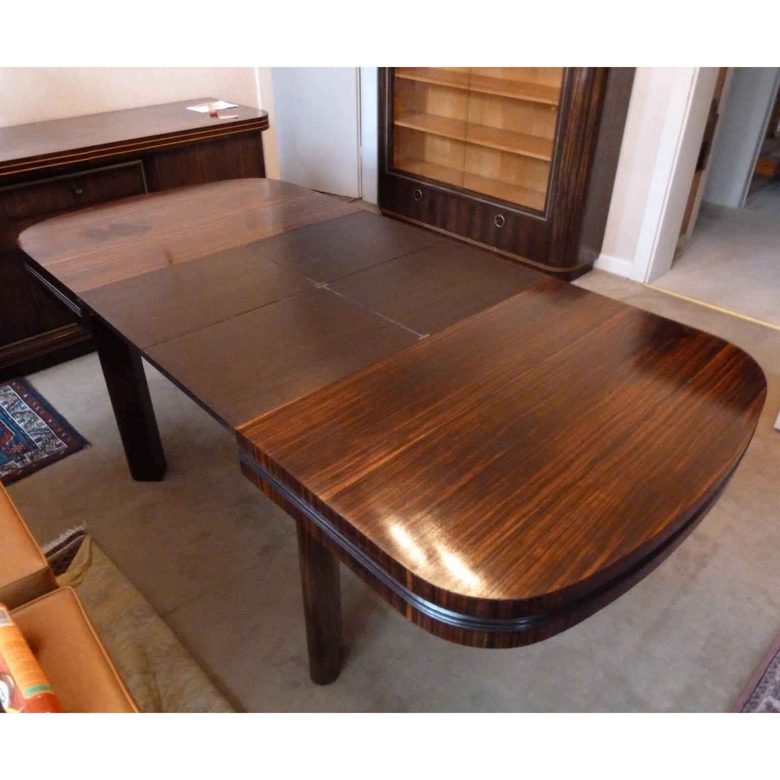Wood Art Deco, Bauhaus, Extendable Dining Table, Bruno Paul Design For Sale