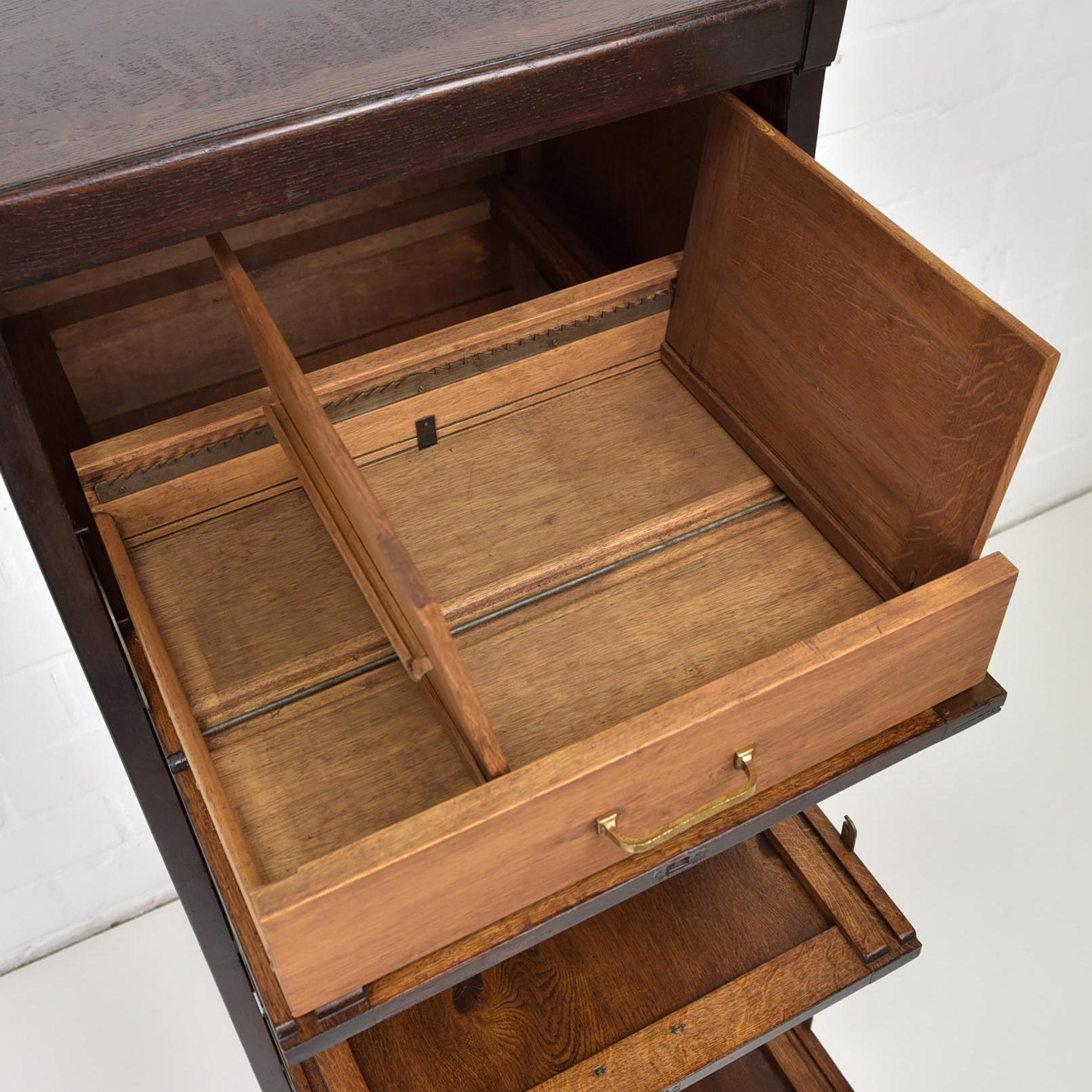 Oak Art Deco Bauhaus File Cabinet / Drawer Cabinet, 1930 For Sale