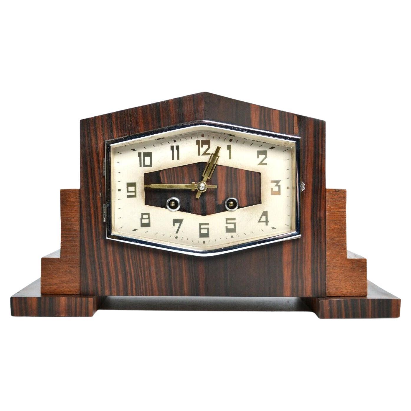 Art Deco Bauhaus German Mantel Clock, c1930 For Sale