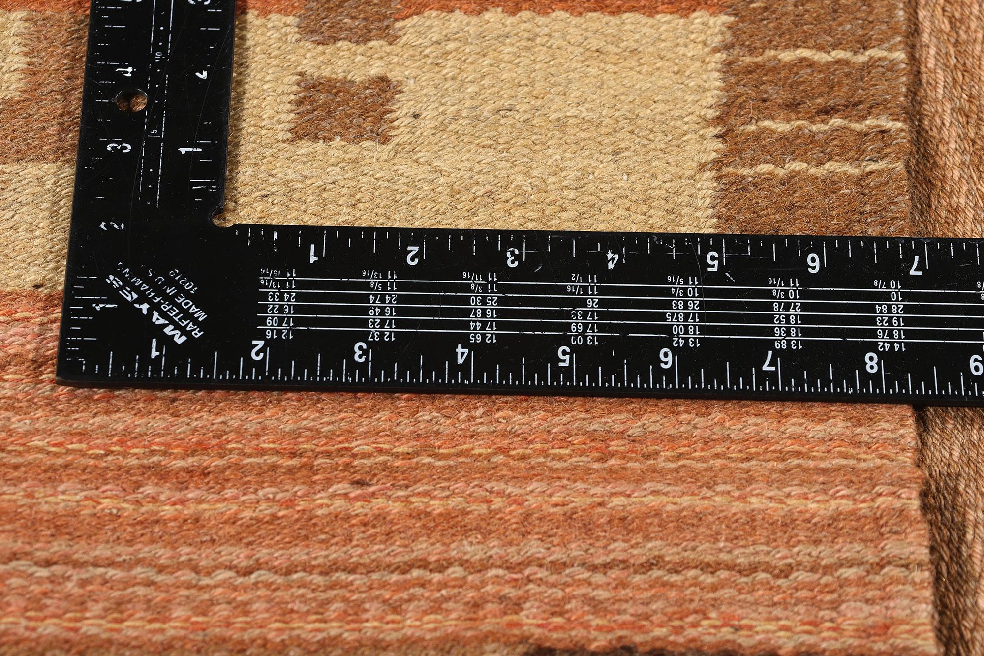 20th Century 1930's Impi Sotavalta Iltalaulu Finnish Flatweave Carpet For Sale