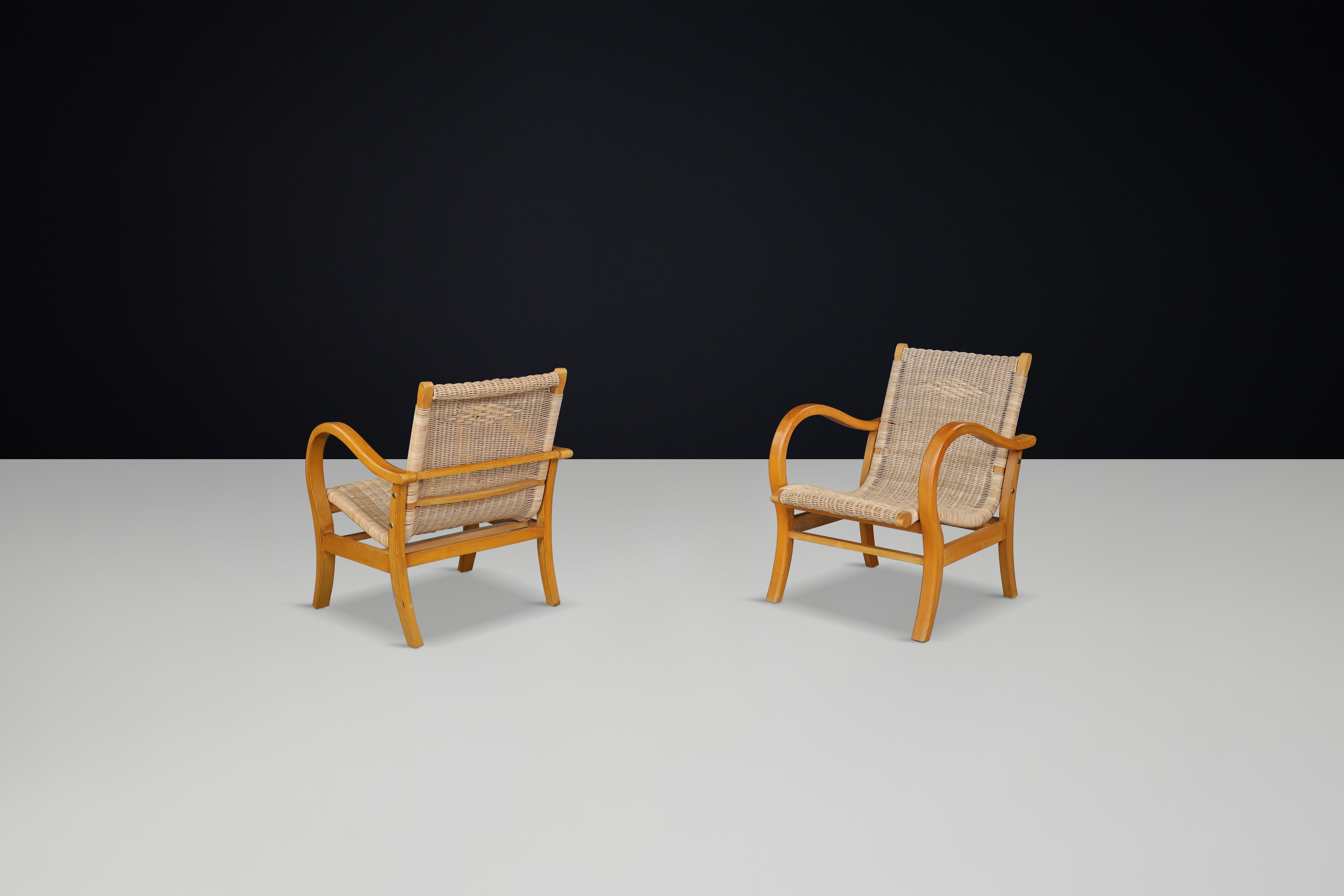 French Art Deco Bauhaus Lounge Chairs by Erich Dieckmann, Germany, 1930 For Sale