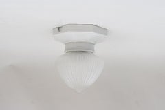 Art Deco Bauhaus Porcelain Ceiling Lamp with Original Glass, circa 1920s