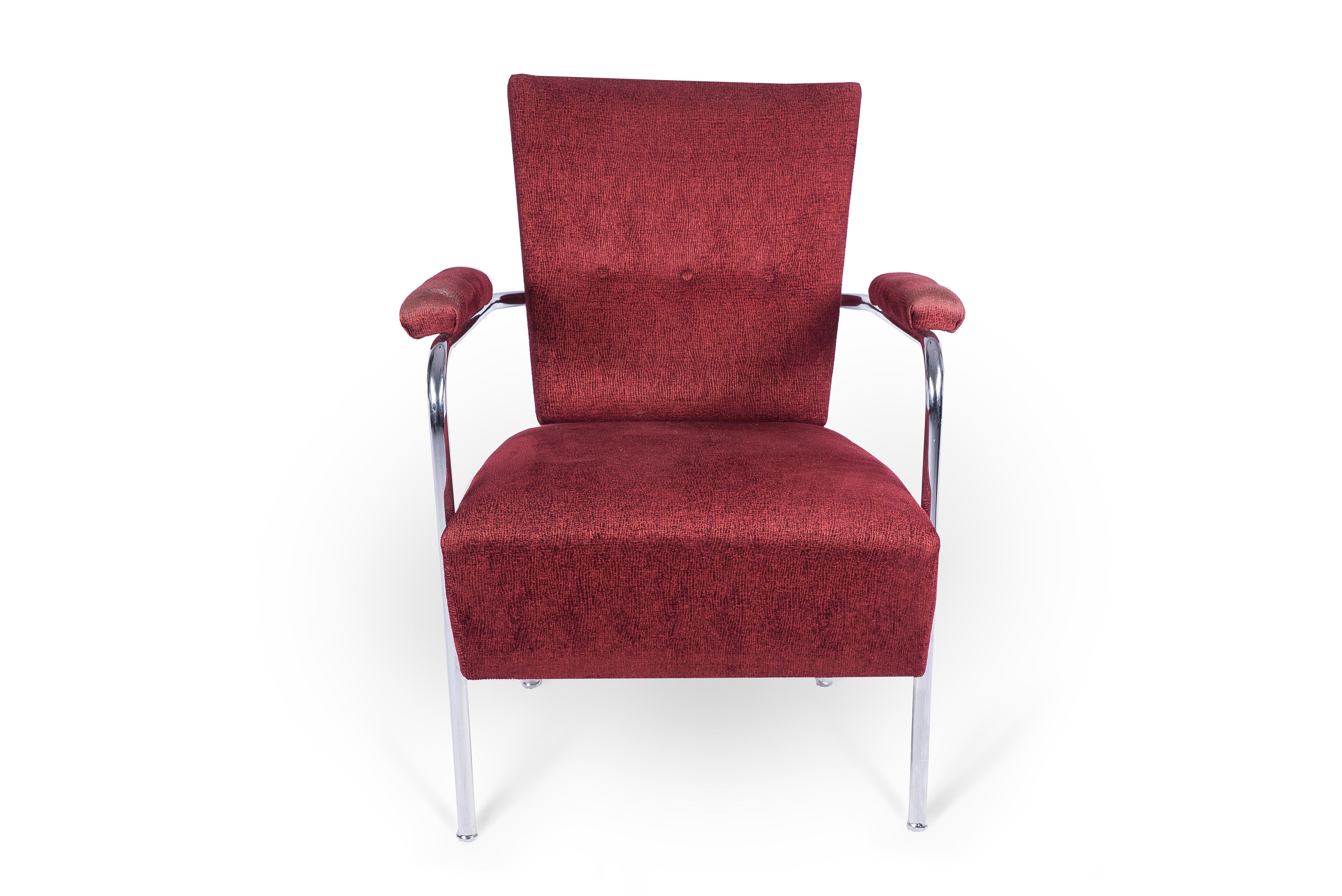 Art Deco Bauhaus Style Chair and Sofa Set with Round Table, 1940s In Good Condition In Budapest, HU