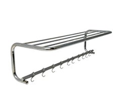 Art Deco Bauhaus Style Chrome Tubular Steel Wall Coat Rack, 1930s