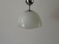 Art Deco Bauhaus Style Opal Glass Ceiling Lamp, 1940s, Germany