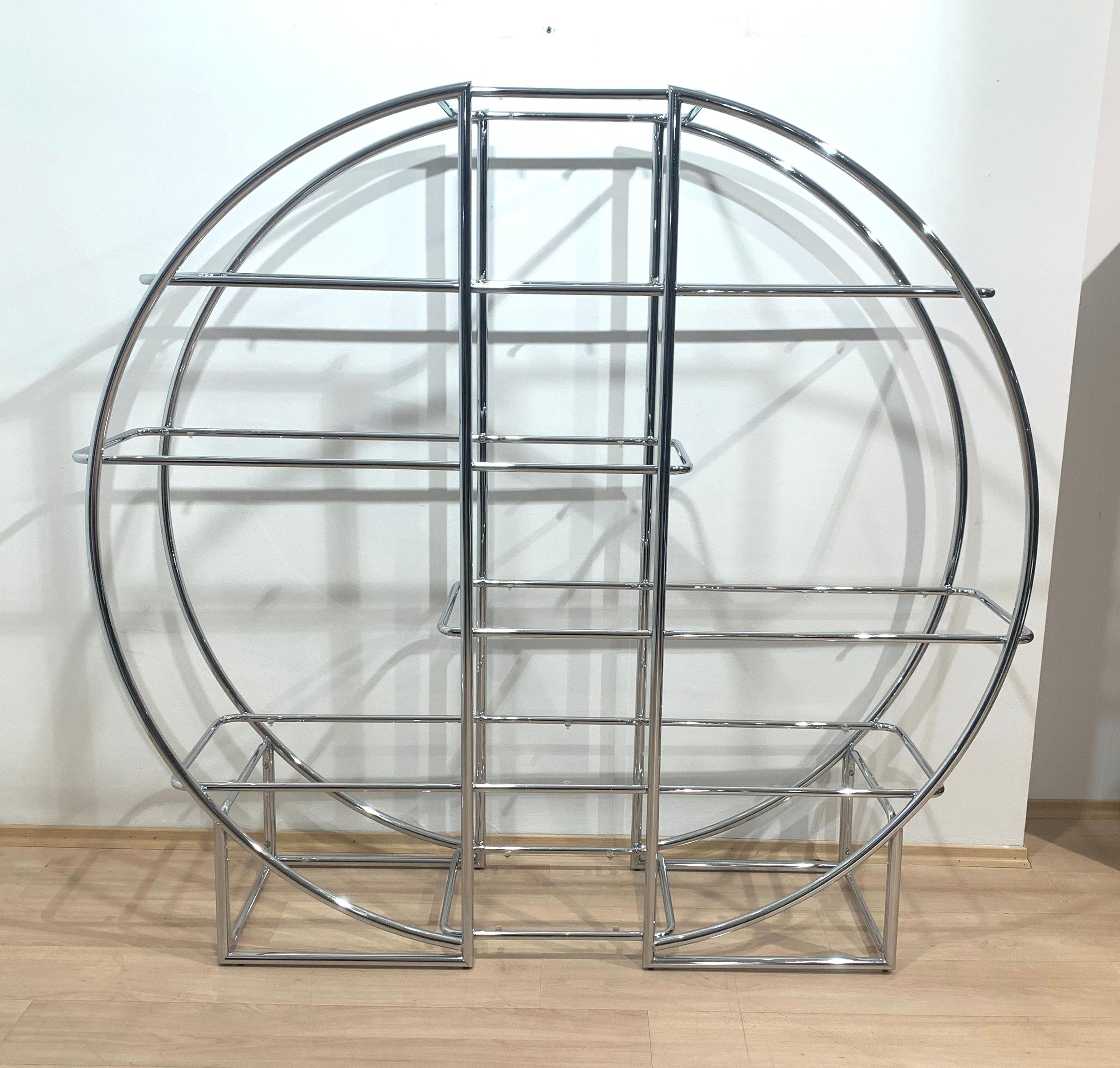 Bauhaus Style Shelf, Chromed Steeltubes and Glass, Germany, 1950-70s For Sale 10