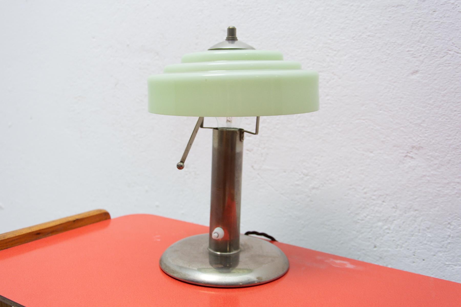 Art Deco Bauhaus Table Lamp, 1930s, Bohemia In Good Condition In Prague 8, CZ