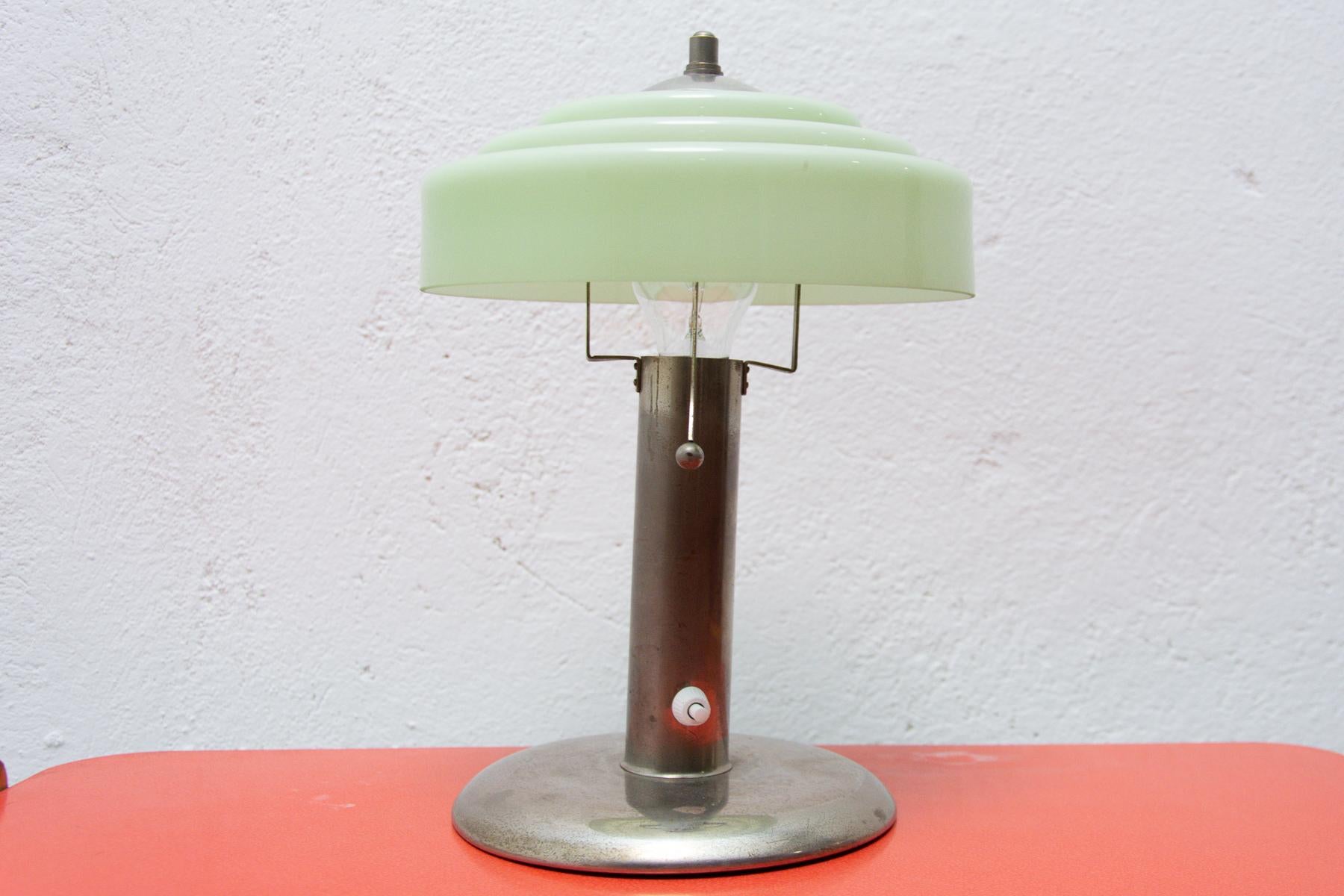 Chrome Art Deco Bauhaus Table Lamp, 1930s, Bohemia
