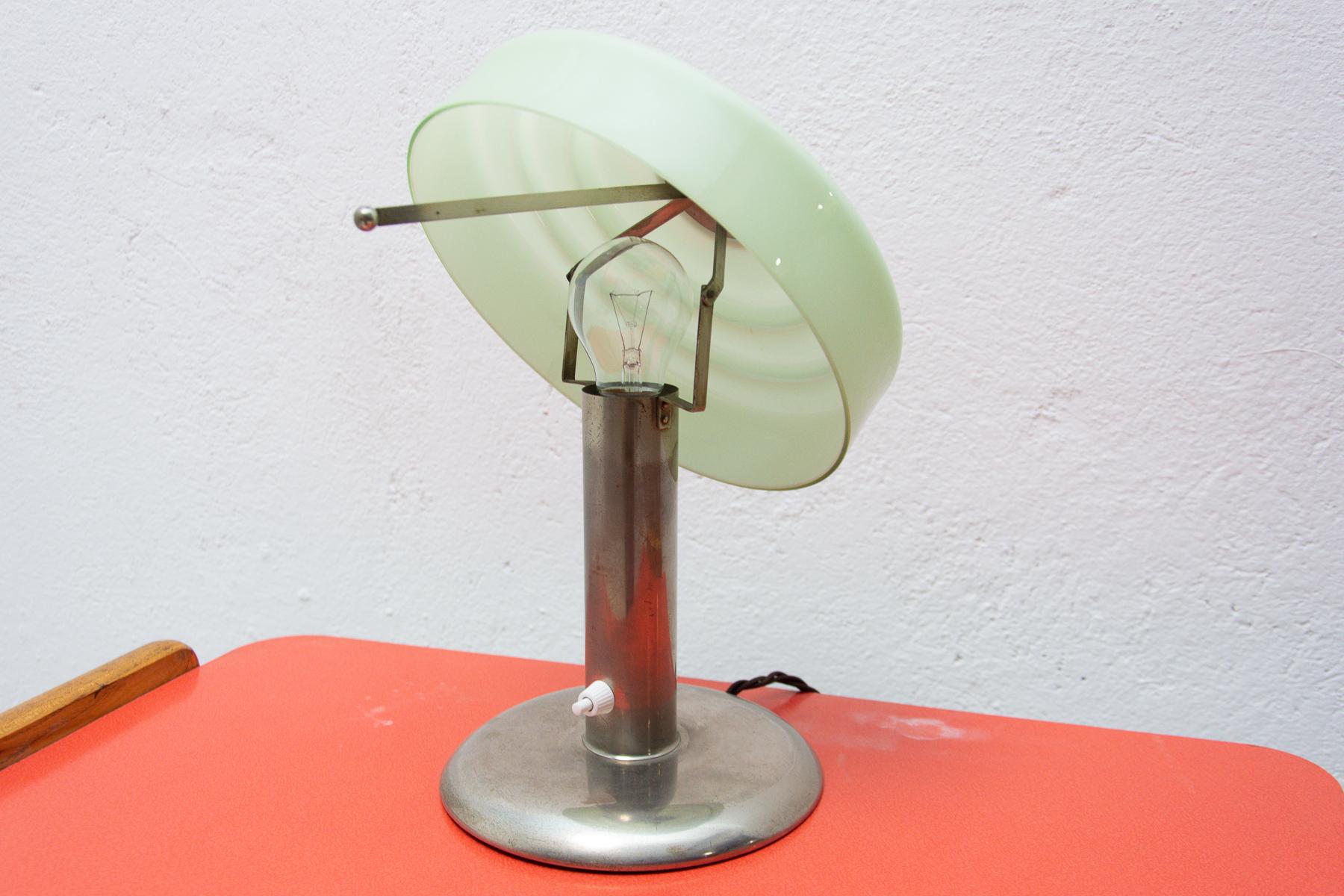 Art Deco Bauhaus Table Lamp, 1930s, Bohemia 3