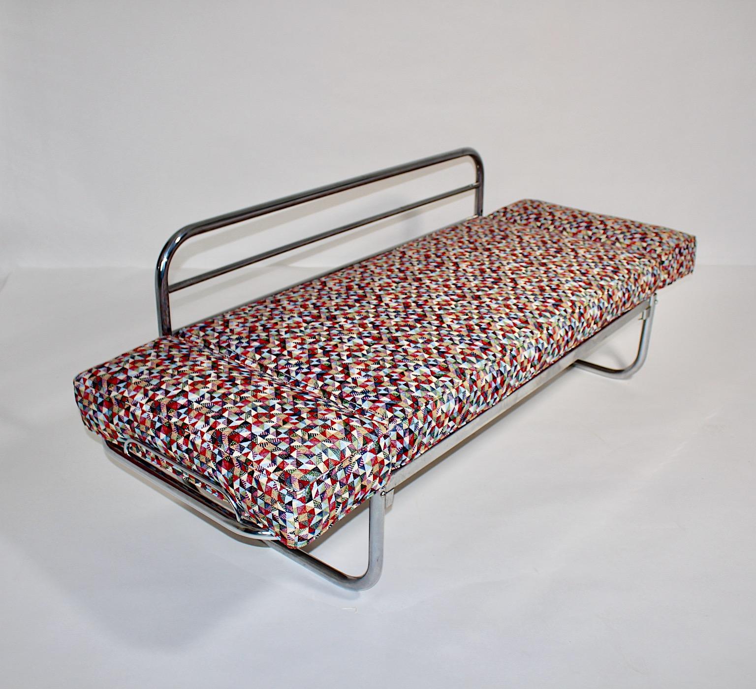 Art Deco Bauhaus Vintage Chromed Tube Metal Sofa Daybed Franz Singer 1920s For Sale 5