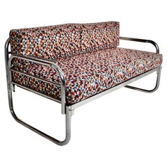 Art Deco Bauhaus Vintage Tubo cromato metallo Divano Daybed Franz Singer 1920s