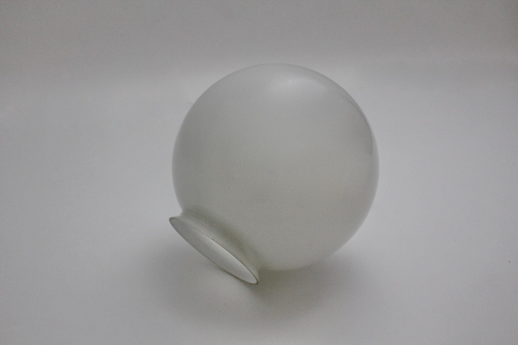 Art Deco Bauhaus Vintage White Glass Ball Pendant Hanging Lamp 1930s Germany For Sale 3