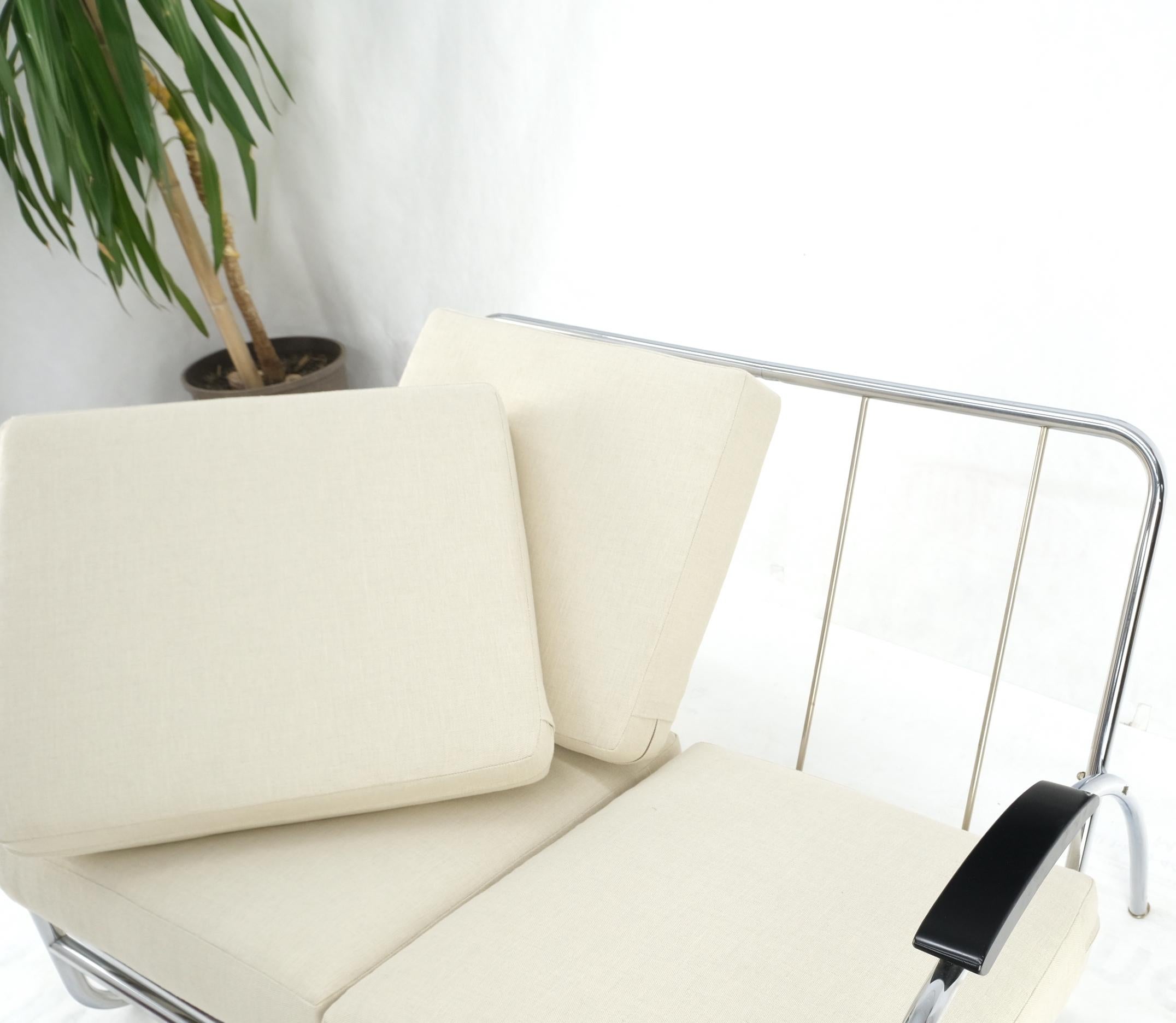 Art Deco Bauhaus Wolfgang Hoffmann Chrome Bent Tube Sette Sofa New Upholstery 7