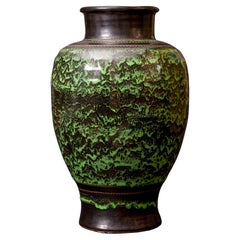 Used Art Deco Baulister Enamel Vase by Emil Lenoble