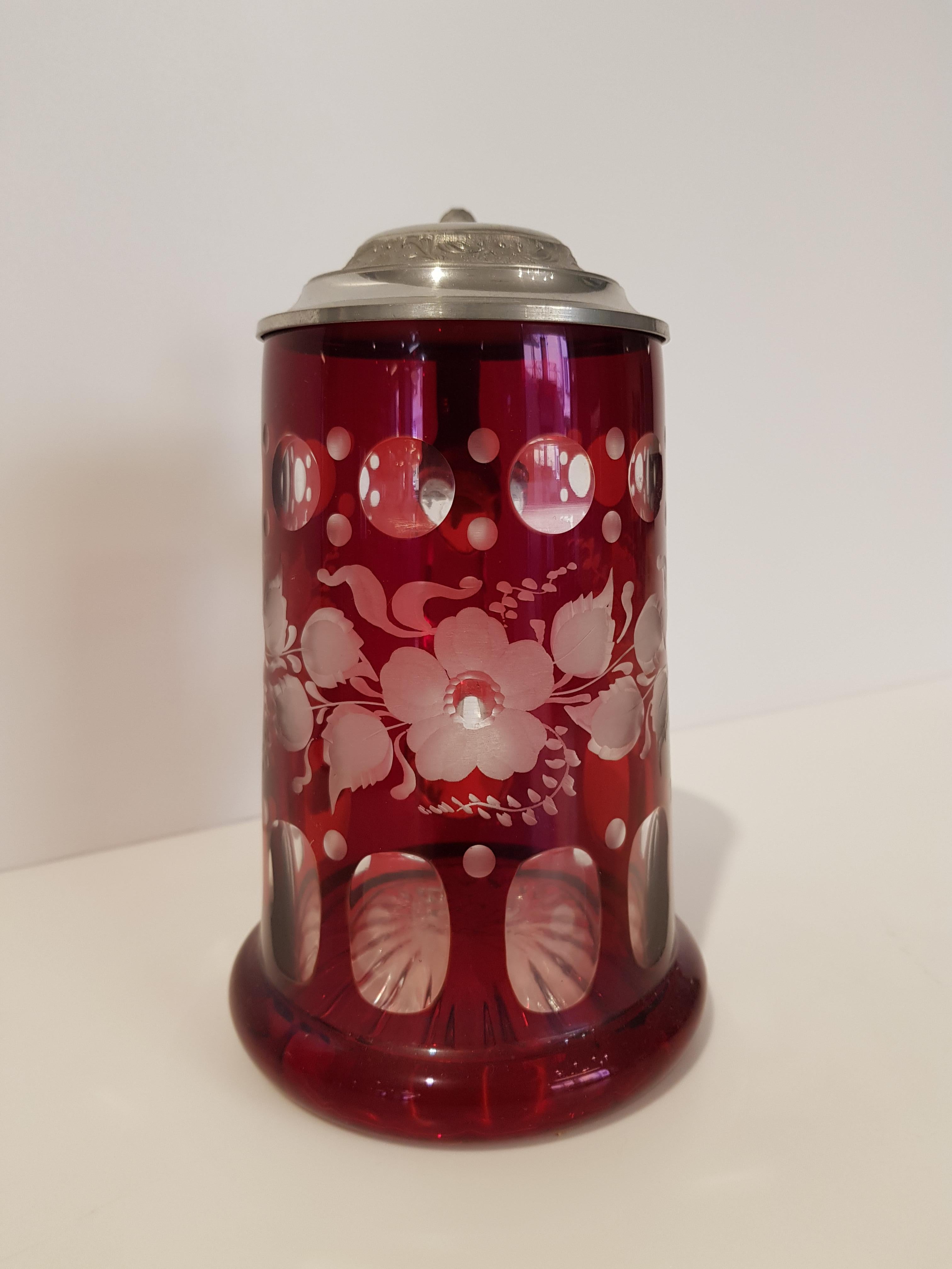 German Art Deco Bavarian Crystal Mug For Sale