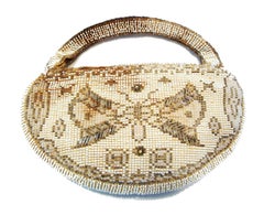 Art Deco Beaded Evening Bag with Butterflies - Czechoslovakia - Circa 1930's
