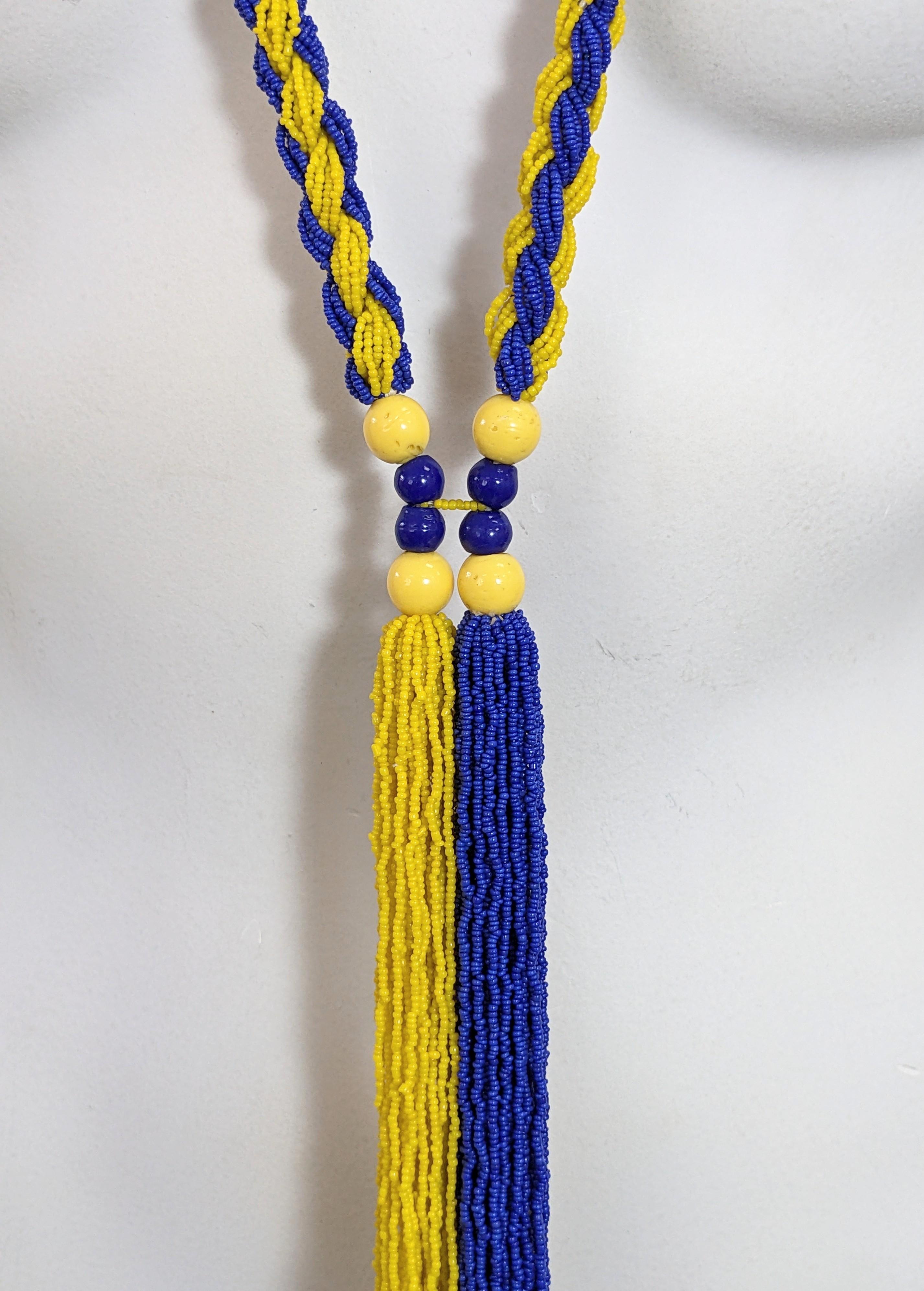 Art Deco Beaded Tassel Lariat For Sale 6