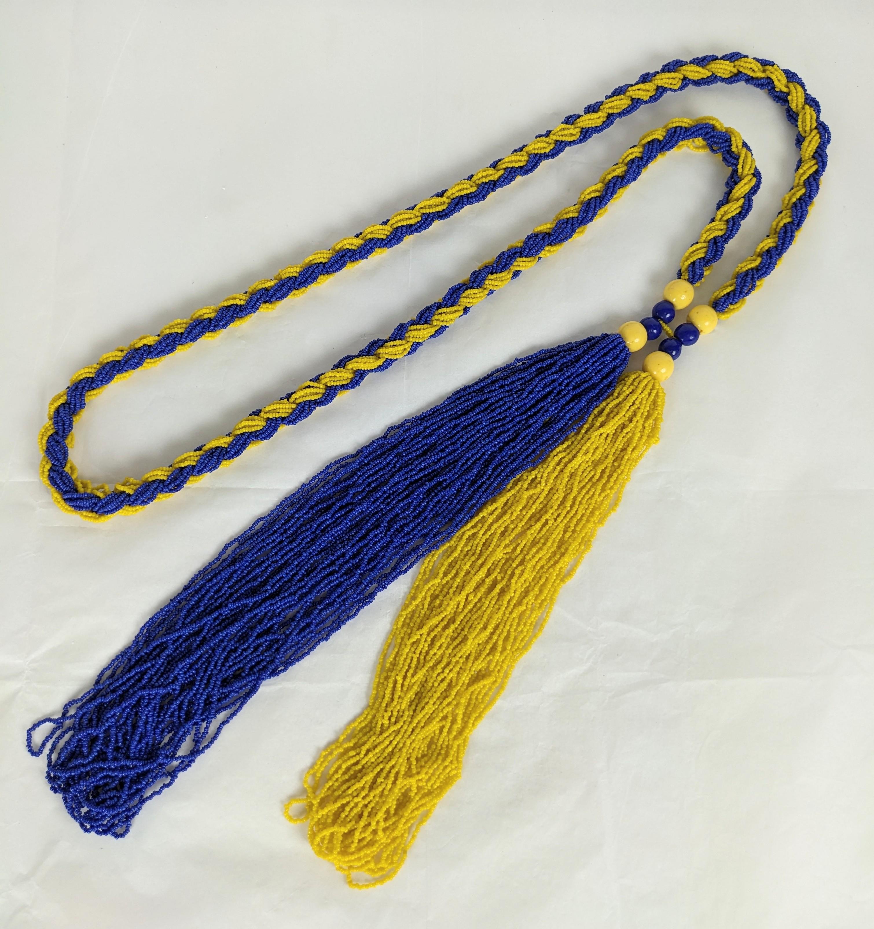 Art Deco Beaded Tassel Lariat In Excellent Condition For Sale In New York, NY