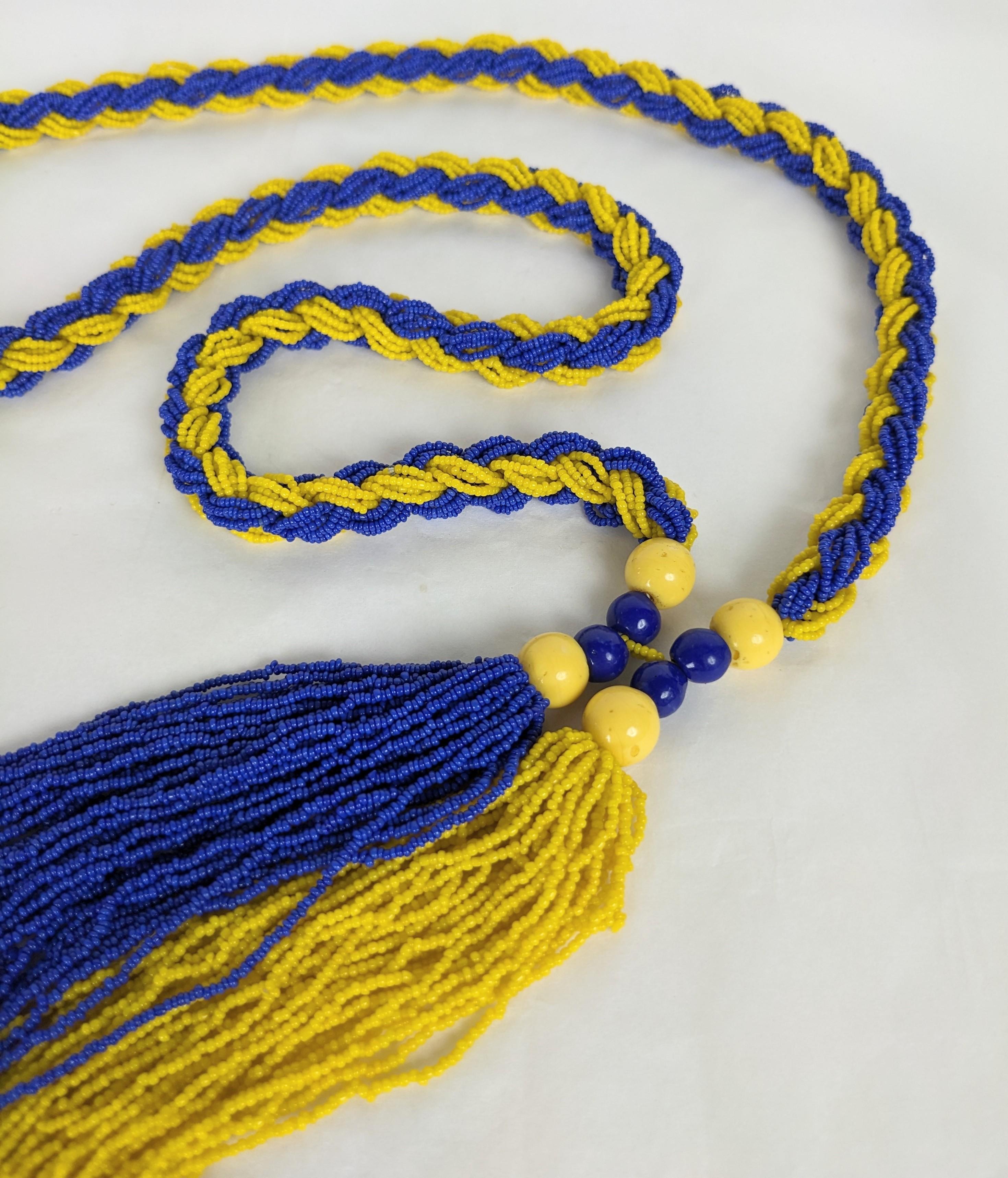 Art Deco Beaded Tassel Lariat For Sale 2