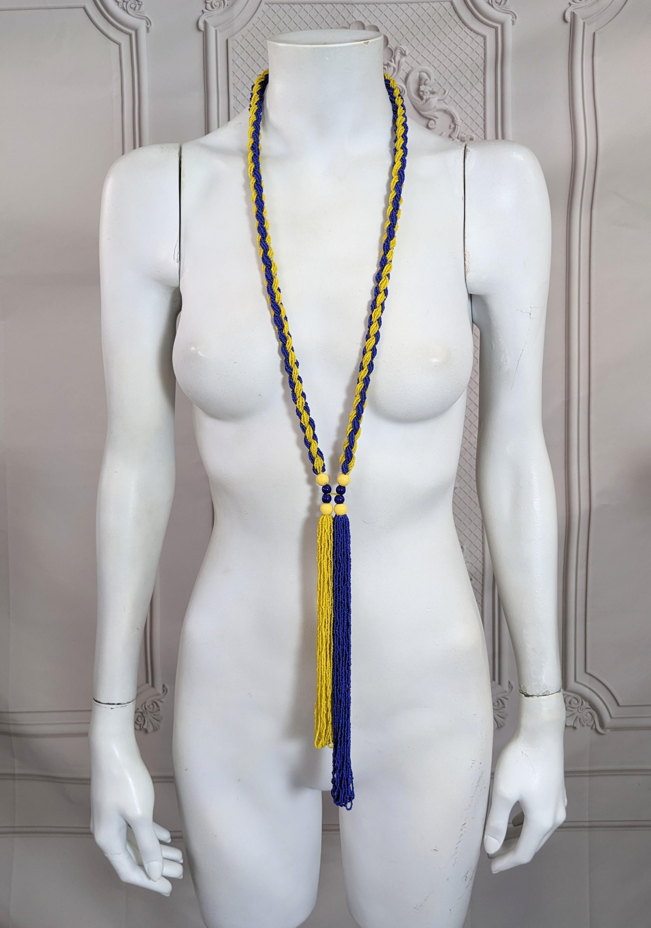 Art Deco Beaded Tassel Lariat For Sale 5