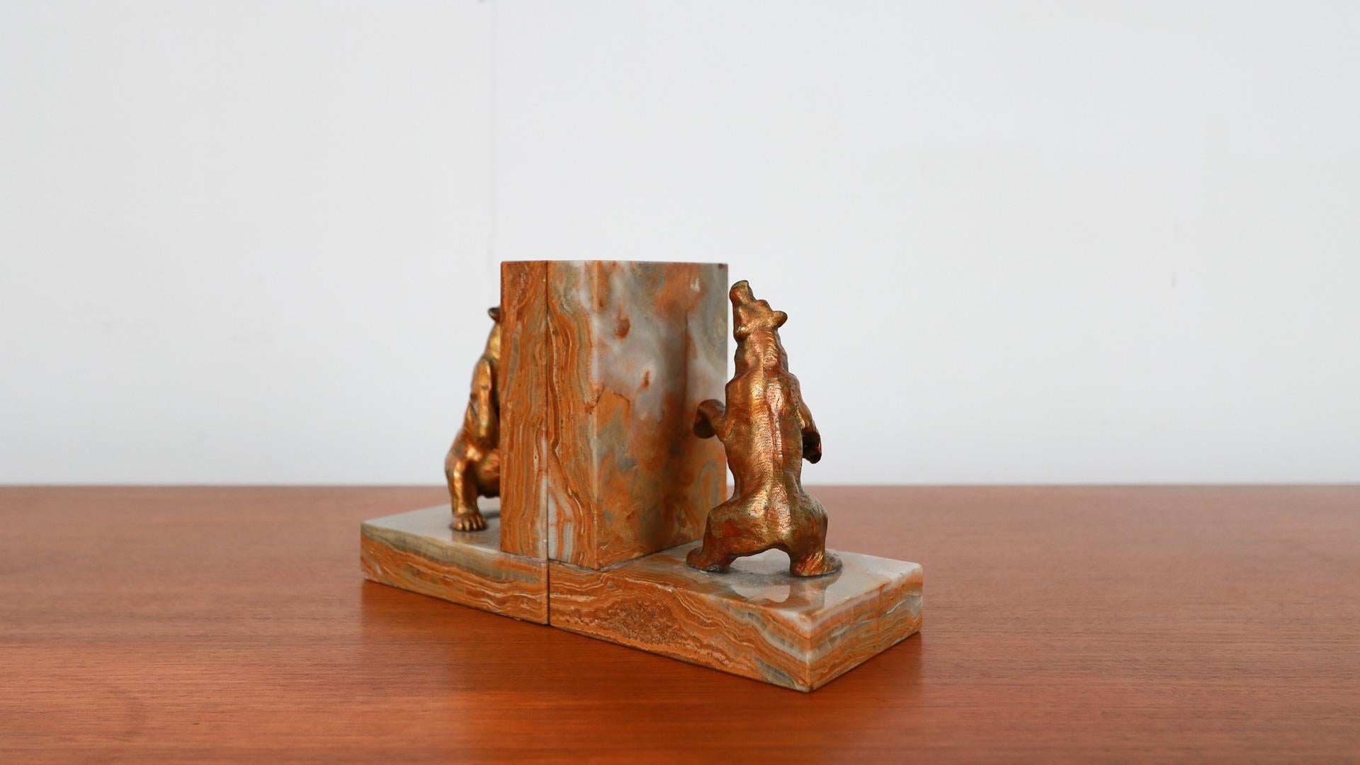 Art Deco Bear Bookends, 1930's For Sale 1