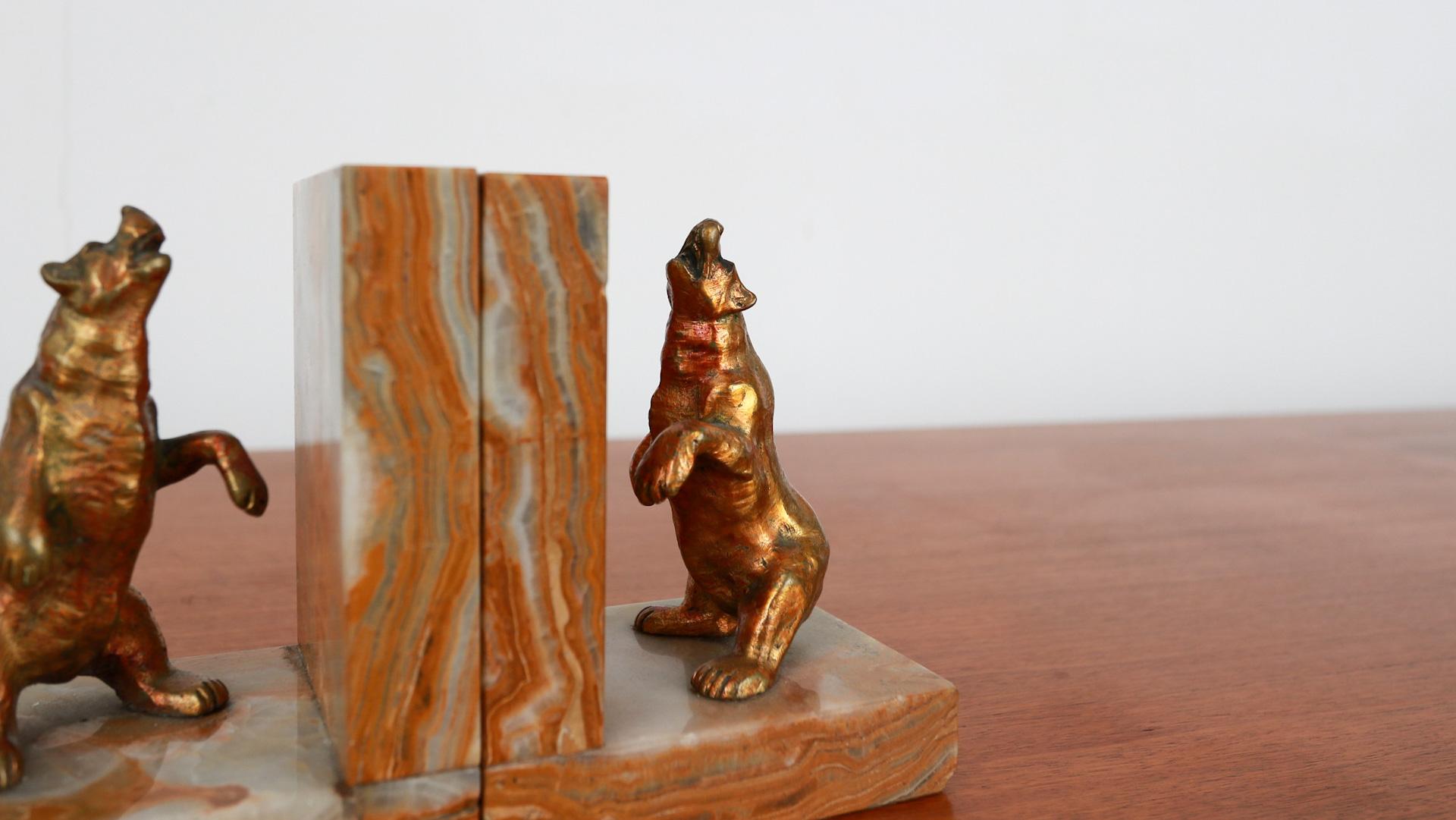 Art Deco Bear Bookends, 1930's For Sale 3