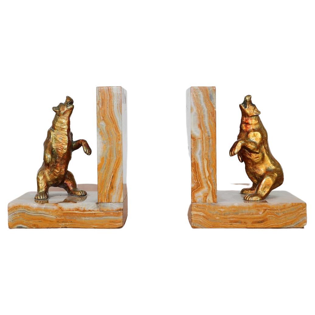 Art Deco Bear Bookends, 1930's For Sale