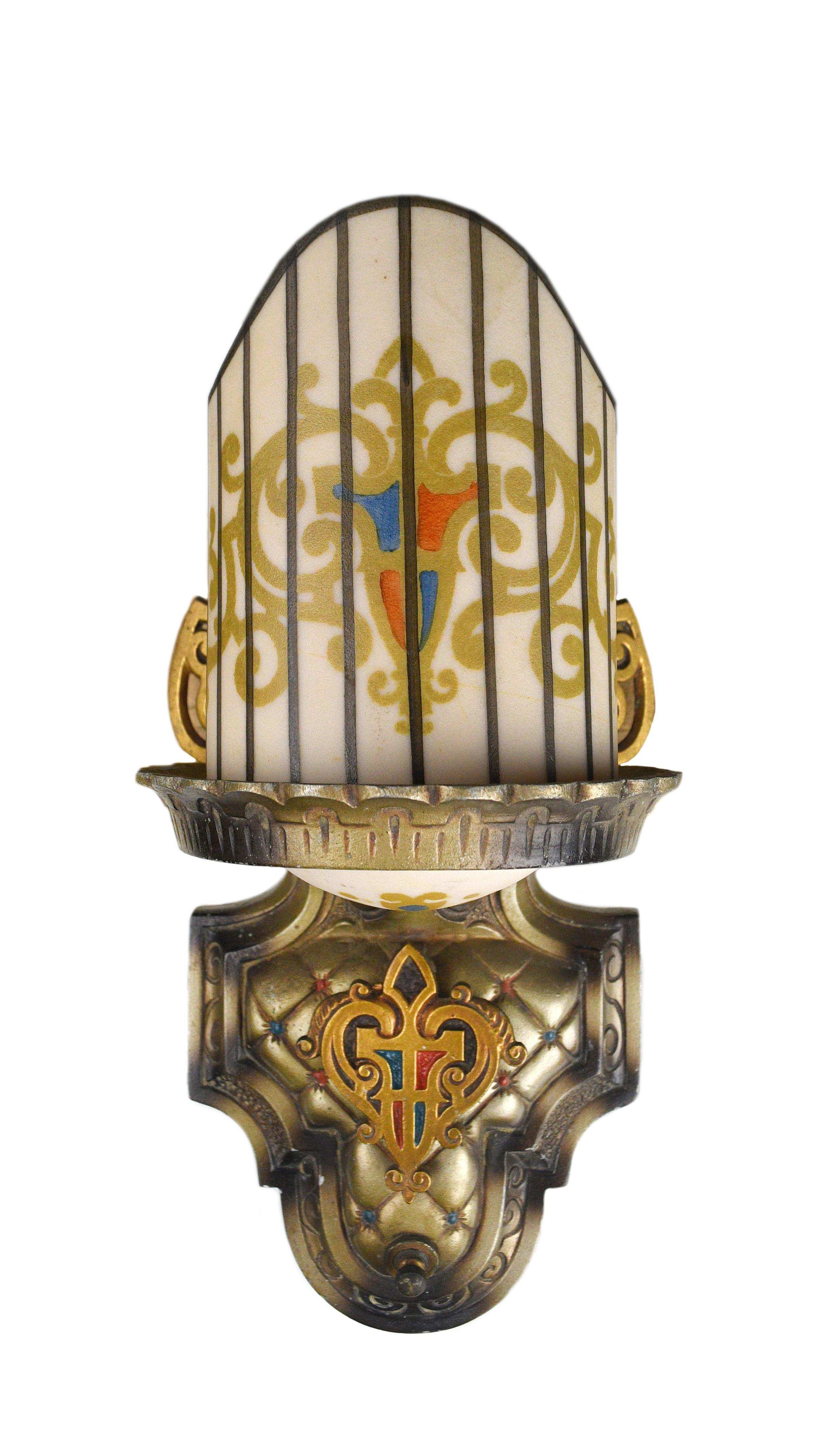 These stunningly crafted Beardslee sconces feature a handsome geometric Art Deco design and give off a warm glow when illuminated. 

Produced from Chicago’s Premium lighting supplier in the 1930s, this chandelier is signed Williamson & Co, a truly
