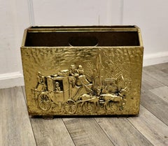 Art Deco Beaten Brass Magazine Rack This Is a Pretty Little Piece, in Brass