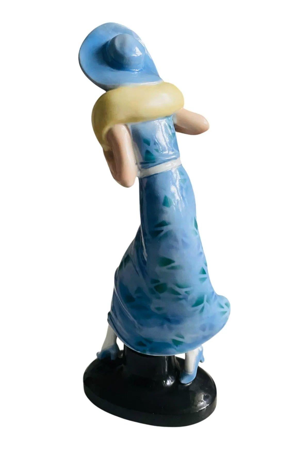 Art Deco Beautiful Flapper Girl Figurine By Wagner & Apel, c1935 For Sale 3