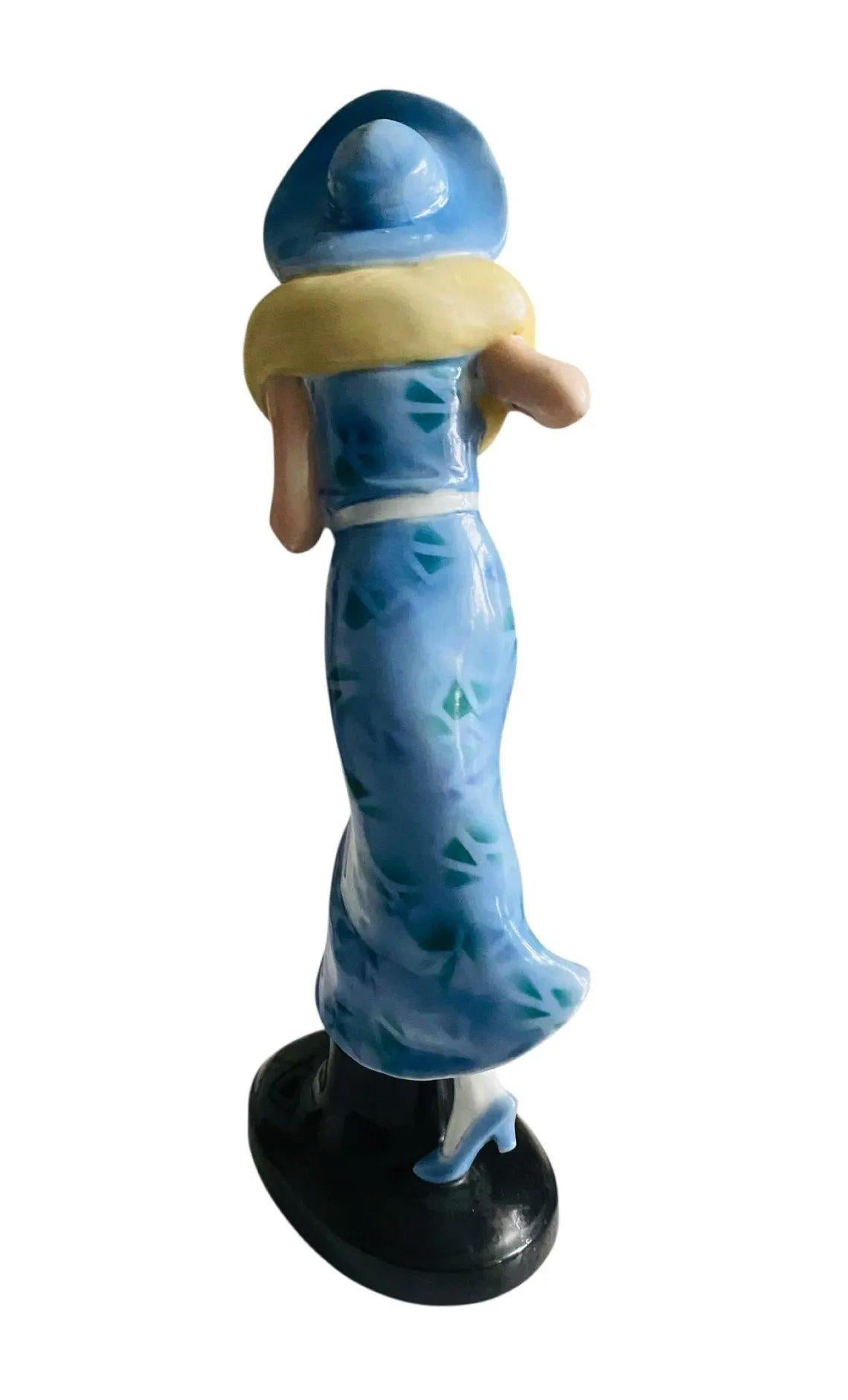 Art Deco Beautiful Flapper Girl Figurine By Wagner & Apel, c1935 For Sale 4