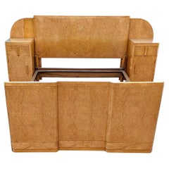 Art Deco Beautiful Maple Odeon Double Bed By H.L. Epstein Brothers, 1930s