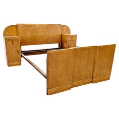 Art Deco Beautiful Maple Odeon Double Bed By H.L. Epstein Brothers, 1930s