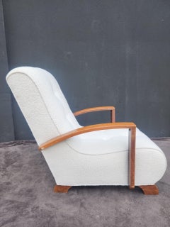Art Deco beautiful White and Wood Chairs