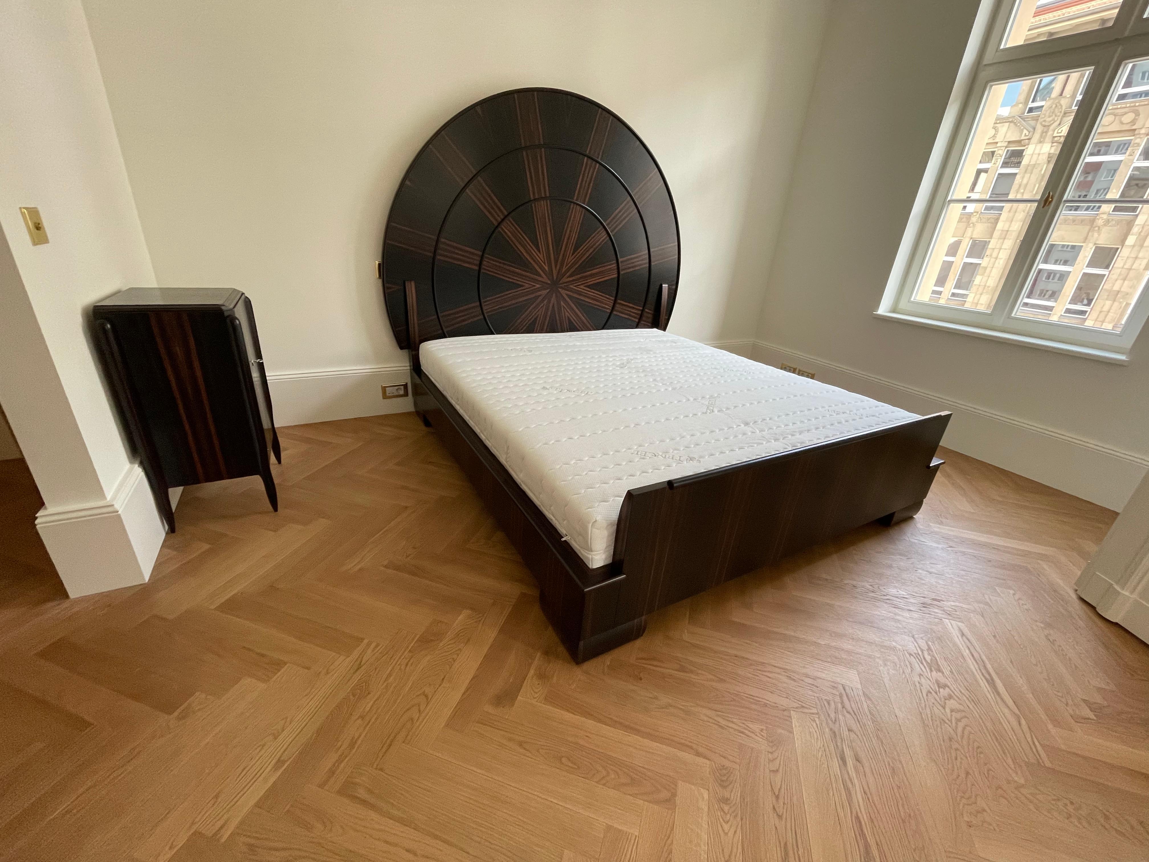 Hand-Crafted Art Deco Bed 