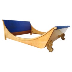 Art Deco Bed, Maple Wood, 1930s