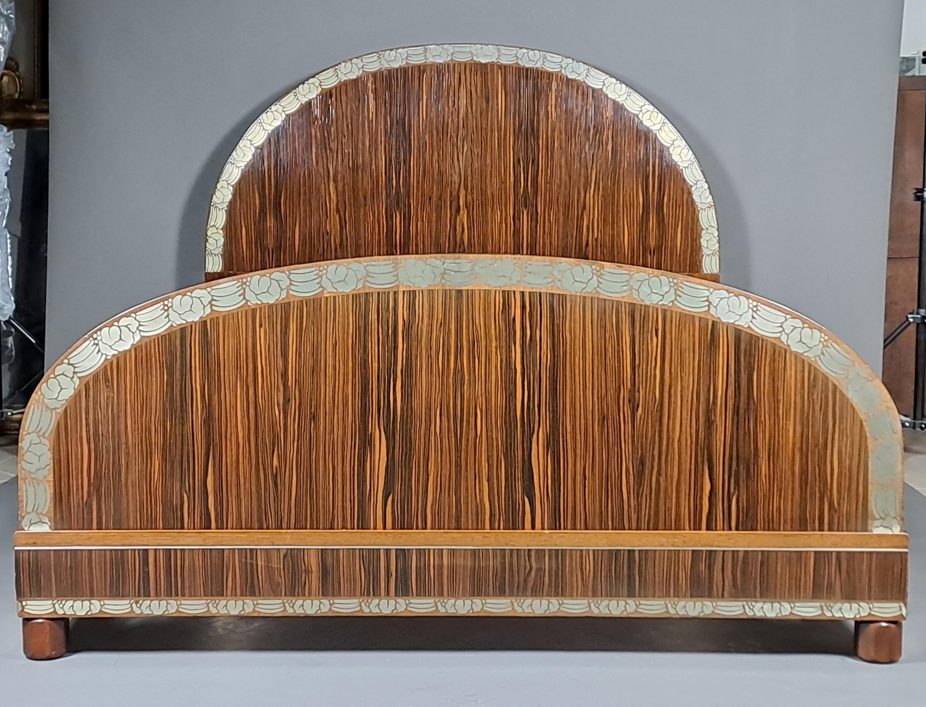 Marquetry Art Deco Bedroom Furniture Stamped Mercier In Paris For Sale