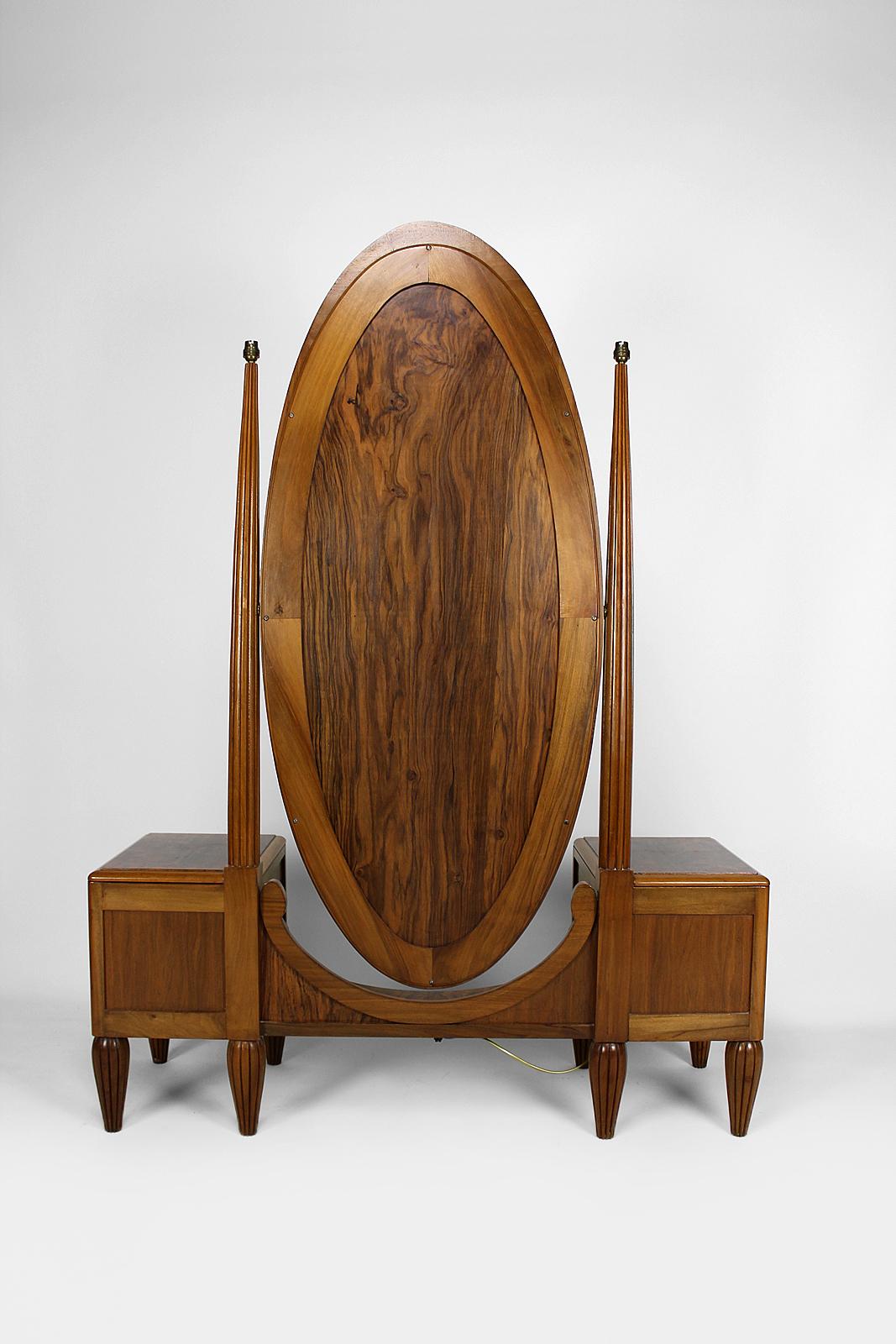 Art Deco Bedroom Set by Ateliers Gauthier-Poinsignon, 7 elements circa 1920-1930 For Sale 3